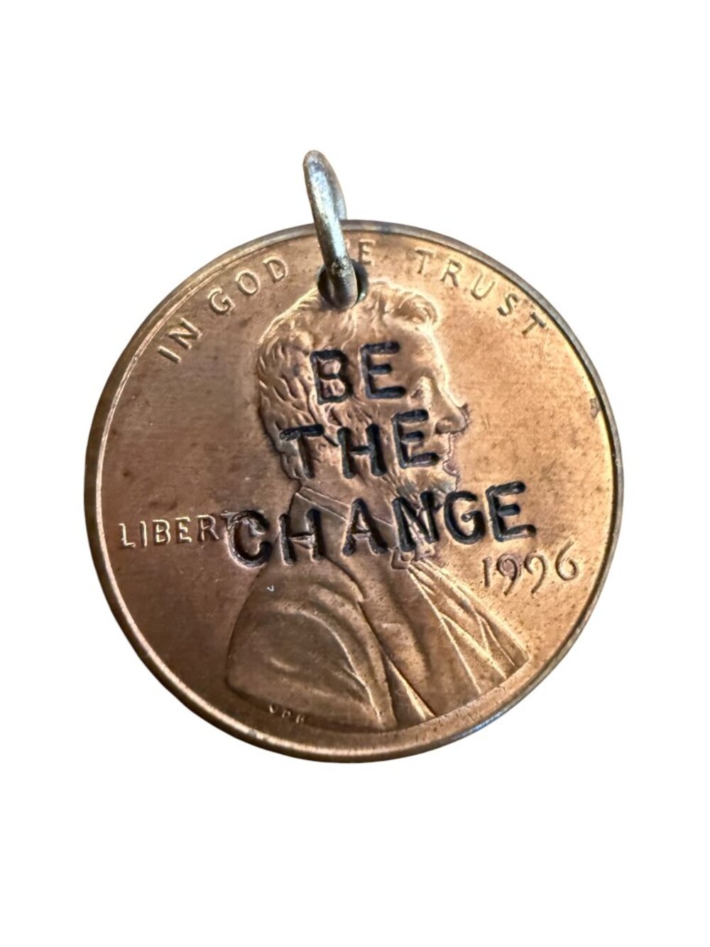 Be The Change Hand-Stamped 1996 Penny Genuine Lincoln Cent Pendant